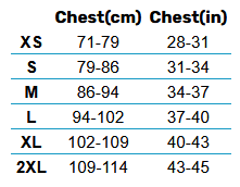 2025 Ronix Mens Vests 0 Size Chart